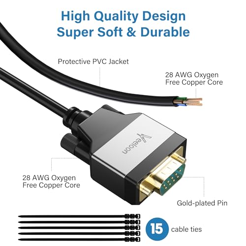 USB C to Serial Adapter (FTDI Chipset), 4 FT USB C to RS232 Male DB9 Pin Converter Serial Cable with Cable Ties for Windows 11, 10, 8.1, 8, 7, Vista, XP, 2000, Linux and Mac OS X, macOS - size: 4FT, style: USB C to DB9Pin Male