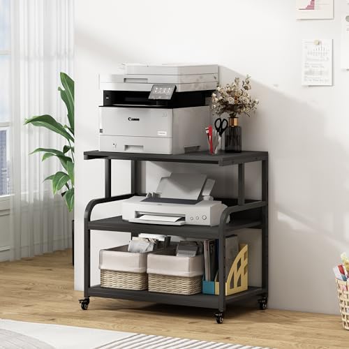 Fannova 32.3"x18.9" Extra Large Printer Stand with Adjustable Storage Shelf - color: Black, size: 32.3"W x 18.9"D x 32.1"H
