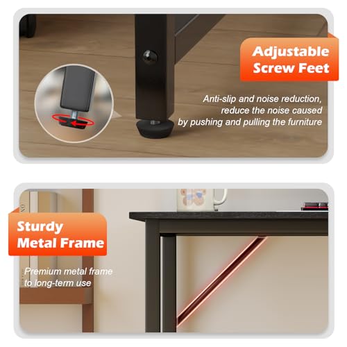 BestOffice Computer Desk,Home Office Desk, Modern Simple Style for Home Office Study Writing (Black, 47 Inch) - color: Black, size: 47 Inch