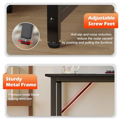 BestOffice Computer Desk,Home Office Desk, Modern Simple Style for Home Office Study Writing (Black, 47 Inch) - color: Black, size: 47 Inch