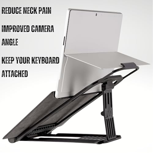 Surface PRO Stand: Lift Your Surface with Keyboard Attached - Reduce Neck Pain, Improve Camera Angle, Portable, Adjustable, Easy to Use