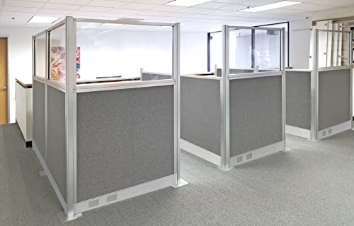 Versare Pre-Configured Hush Panel Electric Cubicle | Workstation Divider Walls | Cubicle Privacy Panels | Office Partition Walls - color: Ocean, size: 6' x 6' Double