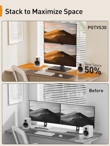 Perlegear Dual Vertical Monitor Stand for 13–40 inch Screens up to 44 lbs - size: 13-40 inch