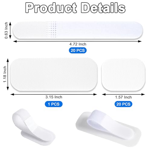 Under Desk Cable Management, Self-Adhesive Hook and Loop Straps, Adjustable Reusable Wire Organizer for Home Office Essentials (20 Pairs) - color: White