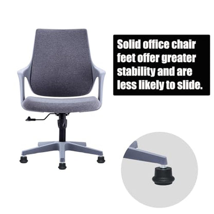 6 Pack Black Bell Glides, Office Chair Feet 11mm | Nylon Body, Steel Stem, 57mm Height, 52mm Base, 22mm Grip Ring, Push In Install, Fits Stools - style: Short