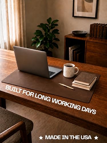 Genuine Leather Desk Pad, Office Desk Mat, Large Desk Blotter, Desk Protector, and Mouse Pad – 31.5" x 15.75" (1.8-2.0 mm) Luggage, Waterproof, Premium Quality for Desk Surface Protection and Comfort - color: Luggage