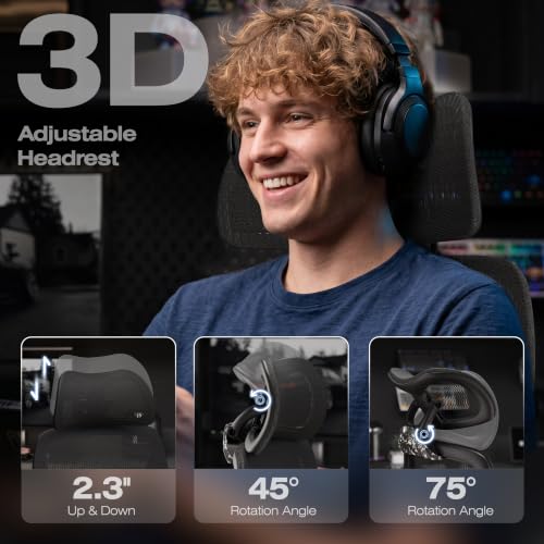 ELABEST X100 Ergonomic Mesh Office Chair with Footrest, Big and Tall Home Desk Chair with 5D Flip-Up Arms, Adjustable 3D Lumbar Support, Gaming & Executive Computer Chair (Night Reaper) - color: Night Reaper