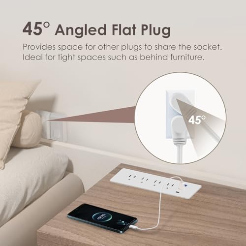 Drawer Outlet PD65W USB-C Fast Charging 5FT Spring Cord, White