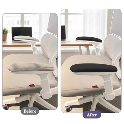 2 PCS Stretch Polyester Office Chair Armrest Covers, Elastic Washable Removable Chair Arm Protector Sleeve, Durable Fabric Arm Cover for Home Office Desk Computer Chair (Black)