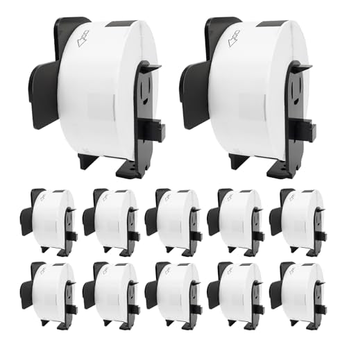 12 Rolls 4800 Labels Compatible with Brother DK-1201 Die-Cut Address Labels - size: 1.1" X 3.5”