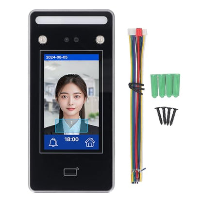 Face Attendance Machine, Biometric Facial Recognition Time Clock with Touch Screen Employee Access Control System for Office Factory