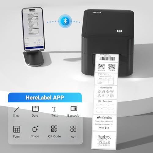 iDPRT SP320 Desktop Label Maker Bluetooth Thermal Shipping Label Printer | for Parcel Shipping, Small Businesses, Offices, and Home, Sticker Printer Supports Amazon, TikTok, Etsy, Shopify, USPS, etc