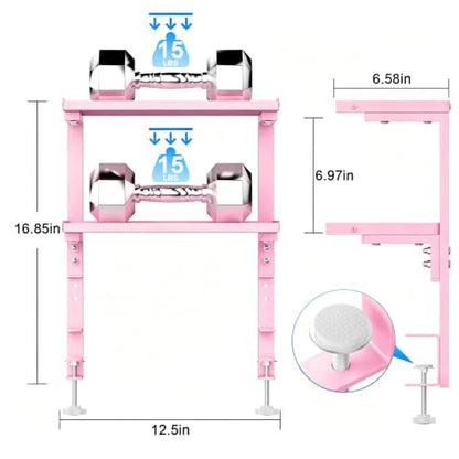 2-Tier Desk Shelf - color: Pink