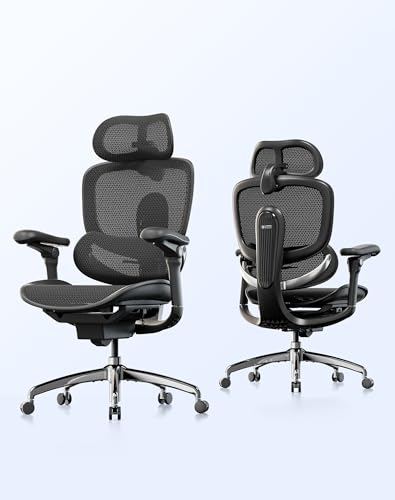 SIHOO Doro C300 Pro V2 Ergonomic Office Chair Without Footrest, Full-Body Adaptive Support, 8D Armrests & Breathable Mesh, Comfy High Back Computer Desk Chair for Long Hours, 135° Recline (Black) - color: Black, size: Pack of 1