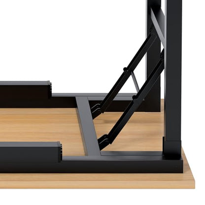 Need Office Computer Desk 39.3 Inch Sturdy Folding Laptop Table Teak | Black Frame Writing Gaming Work Table/Foldable Home Office Desk/Sewing Table, No Assembly Required - color: Teak & Black Frame, size: 39inch