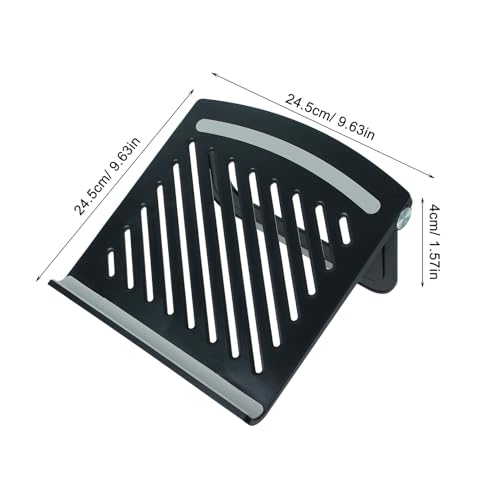 ULTECHNOVO Adjustable Multi-Angle Ventilated Laptop Riser Stand Foldable Desktop Holder for Overheating Prevention and Ergonomic Laptop Elevation, Black