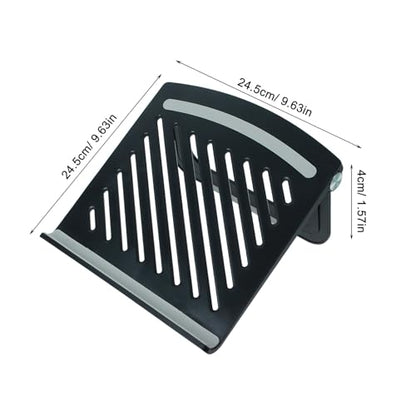 ULTECHNOVO Adjustable Multi-Angle Ventilated Laptop Riser Stand Foldable Desktop Holder for Overheating Prevention and Ergonomic Laptop Elevation, Black