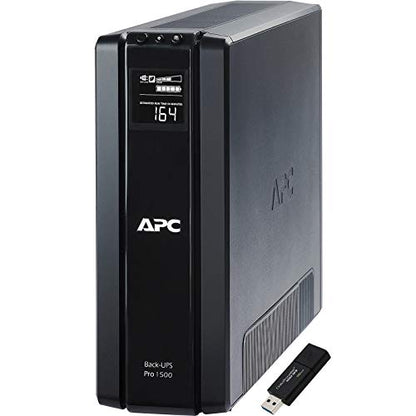 APC UPS Battery Backup Surge Protector with AVR, 1500VA, APC Back-UPS Pro (BR1500G) Bundle Including 16GB DataTraveler