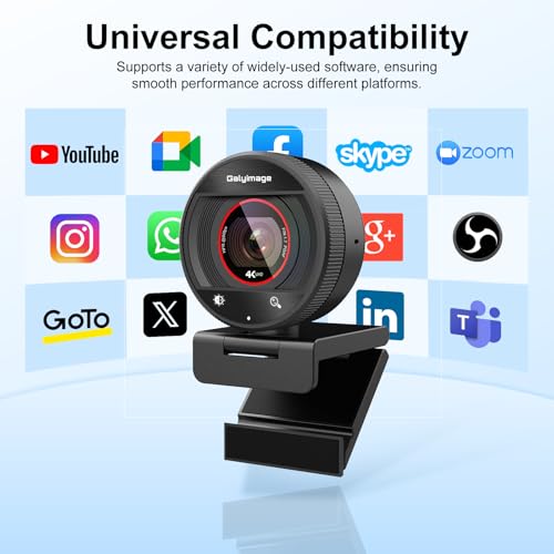 4K Webcam for PC Computer PDAF Autofocus with Built-in Microphone Windows - size: 3.71 inch