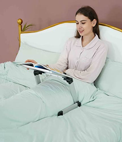 Extra Large Adjustable Book Stand for Bed and Sofa - Multifunctional Laptop Holder With Page Clips, Ergonomic Multi-Height Angles, Portable for Heavy Textbooks and Cooking - size: 19.5x10inches, style: 4 legs-White