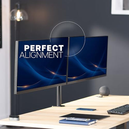 VIVO Premium Dual Ultra Wide LCD LED 27 to 38 inch Monitor Desk Mount, Heavy Duty, Adjustable Telescoping Arms, Flush Wall Setup, Fits 2 Screens, Black, STAND-TS38C - color: Black, size: 27" to 38"