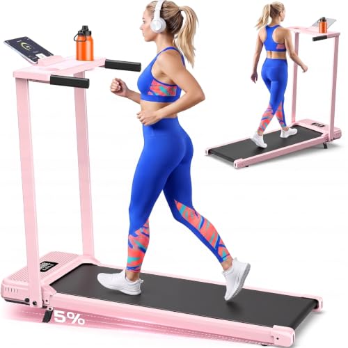 ANCHEER Walking Pad with Incline-Under Desk Treadmill for Home/Office - color: Classic Pink