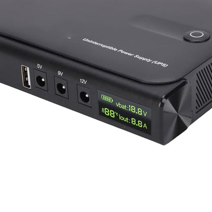 FTVOGUE Uninterruptible Power Supply Fireproof ABS Mini UPS Battery Backup 36W 5V 9V 12V DC USB LAN POE Output for Router Modem Camera Home Office (US Plug)