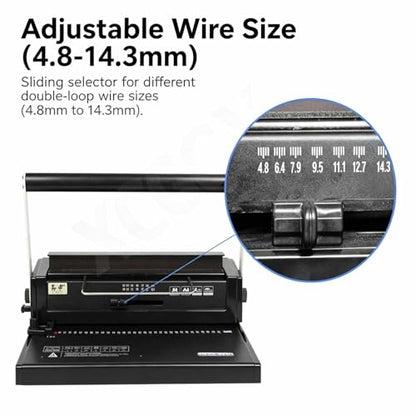 Loose Leaf Iron Ring Punching Machine, Rubber Square Hole Binding Machine, 34 Hole Manual Wire Coil Puncher, Maximum Hole Punch 120 Sheets, for A4, B5, A5 Paper Binding Machine