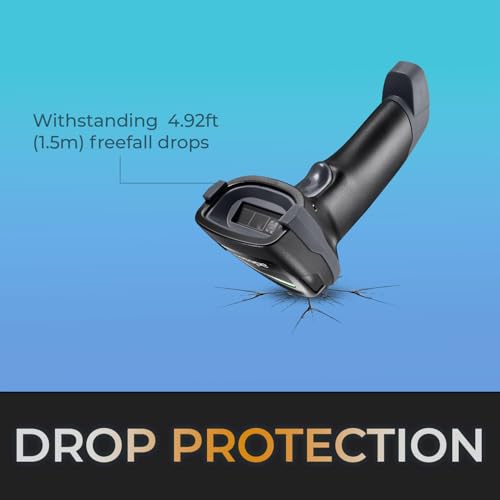 Adesso NuScan 3000 Wireless 2D Barcode Scanner, 3-Mode | Bluetooth/2.4GHz/USB, Handheld CMOS, with Charging Cradle, 12-inch Scan Depth, Made in Taiwan