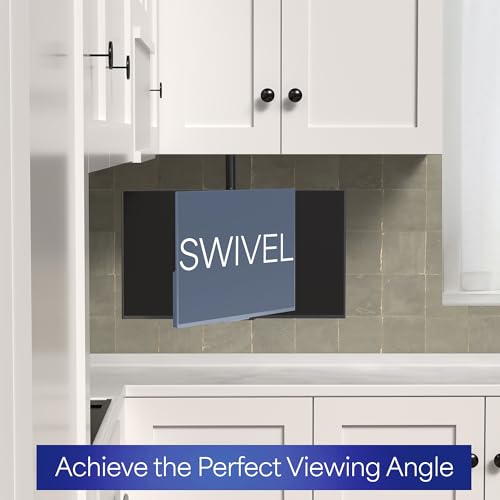 VIVO Under Cabinet Articulating 13 to 27 inch Single Monitor and Small TV Mount, Height Adjustable Long Extension Arm, Max VESA 100x100, Black, MOUNT-VC01A