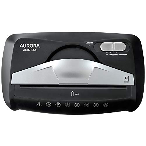 Aurora AU875XA Paper and Credit Card Shredder with 3.7-Gallon Wastebasket, 8-Sheet Cross-Cut with Basket - style: 8-Sheet Crosscut