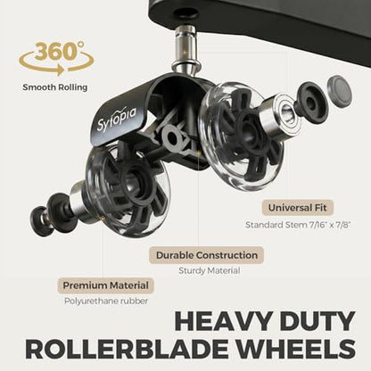 Office Chair Wheels Replacement, 2.5 Inch Universal Casters for Hardwood Floors & Carpet, Heavy Duty, Quiet, Scratch-Free, Fits Most Chairs, Easy Install, Set of 5.Dark Grey - style: 2.5 inch-Dark Grey