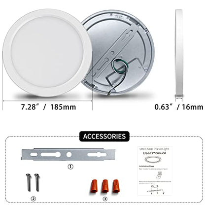 7 inch ETL Certified Flush Mount LED Ceiling Light Fixture Dimmable, Ultra Slim 0.63" Thick Round LED Ceiling Light Panels for Kitchen, Bathroom, Hallway, Bedroom, Basement, 1 Pack White - size: 7 inch-1 Pack
