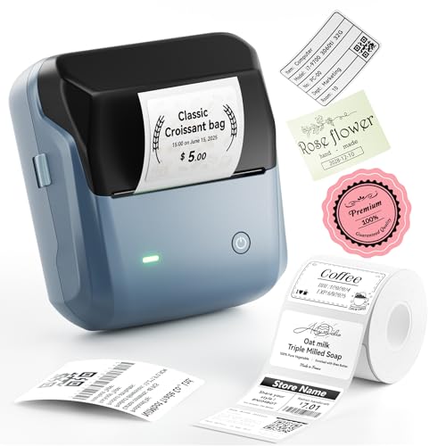 NIIMBOT B31 3 Inch Label Maker, Bluetooth Thermal Label Printer High Speed - color: Blue