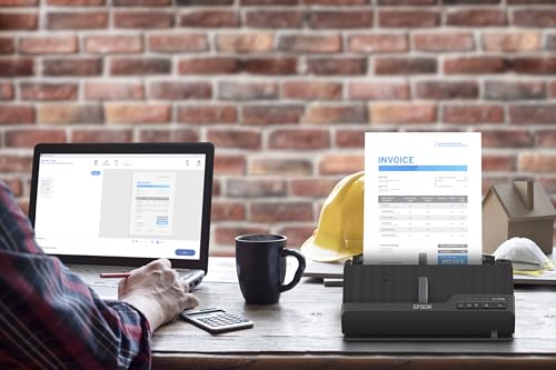 Epson Workforce ES-C320W Wireless Compact Document Scanner Duplex 20-pg ADF | 20-Page Auto Feeder 2-Sided Duplex Scanning Mobile Connectivity Paper and Card Support - style: ES-C320