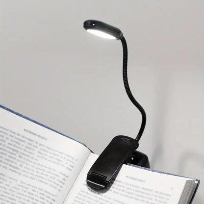 Clip-On Book Light, Battery Powered Flexible Reading Lamp, Portable Desktop Night Light for Room Decor, Push Button Control Uplight Lighting