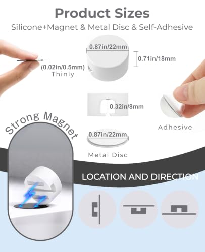 Magnetic Cable Clips White, Cord Organizer Magnet Silicone Cord Management Charging Cable Holder for Metal Desk, File Cabinet, Home and Office, with Extra Adhesive Plates (5 Piece, Large Size) | Fits Larger Cables Up To 0.3" Thick: PC, Computer, Ethernet