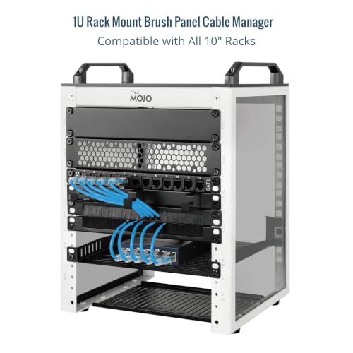 Tecmojo 2 Pack 0.5U Cable Management Brush Panel for 10" Server Rack, Rack Mount Cable Organizer for Network Cabinet, Black - size: 0.5U Brush Panel/2 Pack
