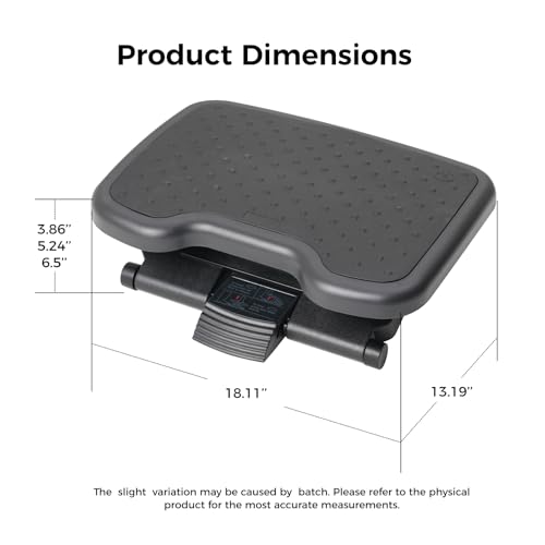 DXRacer Ergonomic Adjustable Desk Foot Rest, Foot Stools Footrest for Under Office Desk (Classic) - color: Classic