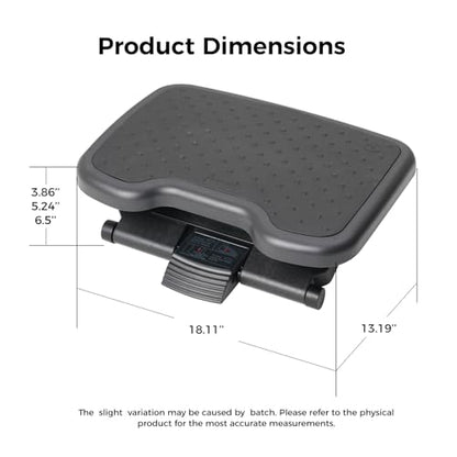 DXRacer Ergonomic Adjustable Desk Foot Rest, Foot Stools Footrest for Under Office Desk (Classic) - color: Classic
