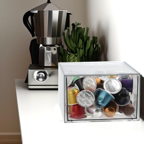Clear Drawer, Arclic Box, Makeup Organizer Container, 6,5" Storage Drawer for Bathroom Dresser Vainty, Tissue Dryer Sheet Holder Disposable Face Towels Organizer, Light Gray - style: 1 Drawer