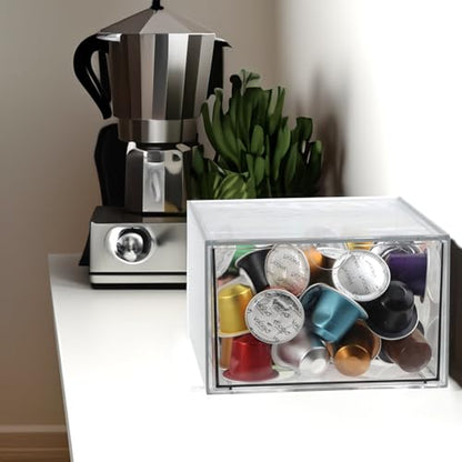 Clear Drawer, Arclic Box, Makeup Organizer Container, 6,5" Storage Drawer for Bathroom Dresser Vainty, Tissue Dryer Sheet Holder Disposable Face Towels Organizer, Light Gray - style: 1 Drawer