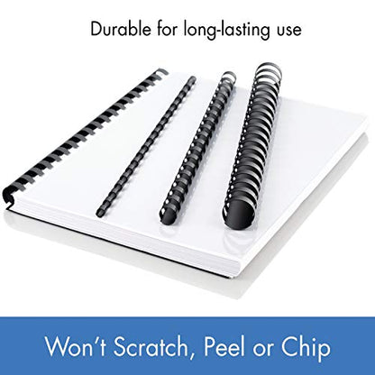 Mead CombBind Binding Spines/Spirals/Coils/Combs, 5/8", 125 Sheet Capacity, Black, (4000135), 125 Count (Pack of 8) - size: 5/8" (Pack of 8)