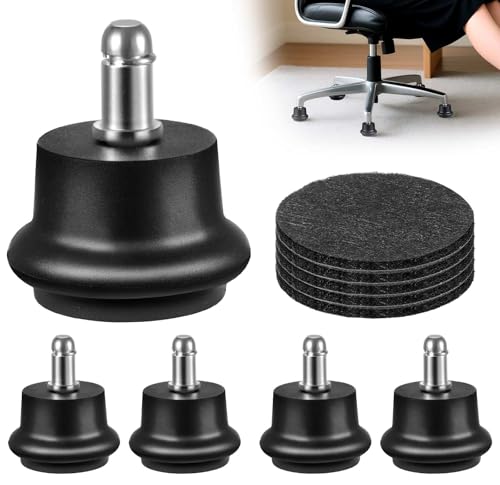 Bell Glides for Office Chair, Stationary Caster Replacement with Felt Pads