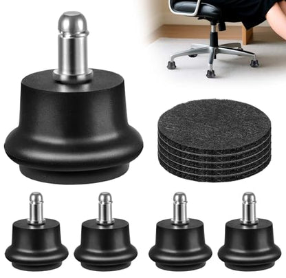 Bell Glides for Office Chair, Stationary Caster Replacement with Felt Pads