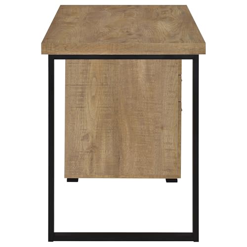 Coaster Brennan 47-Inch Rectangular 3-Drawer Desk with Storage Mango 800787 - color: Mango/Black