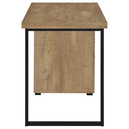 Coaster Brennan 47-Inch Rectangular 3-Drawer Desk with Storage Mango 800787 - color: Mango/Black