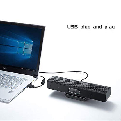 JACKLY Conference Room Camera with Microphone and Speaker, Wide Angle USB Video Conference Camera for Mac, PC, Laptop, Desktop (Black with Inverted Phase) - color: Black with inverted phase