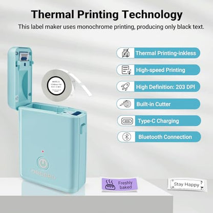ORGBRO Label Maker Machine with Tape, X1 Bluetooth Mini Label Printer - color: Random Color
