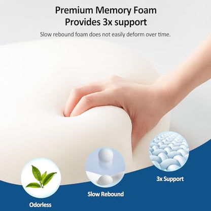 Seat Cushion,Lumbar Support Pillow for Office Chair, Cooling Mesh Office Chair Cushions for Sciatica,Tailbone &Back Pain Relief,Ergonomic Memory Foam Back Support Pillow for Desk,Gaming Car Chair